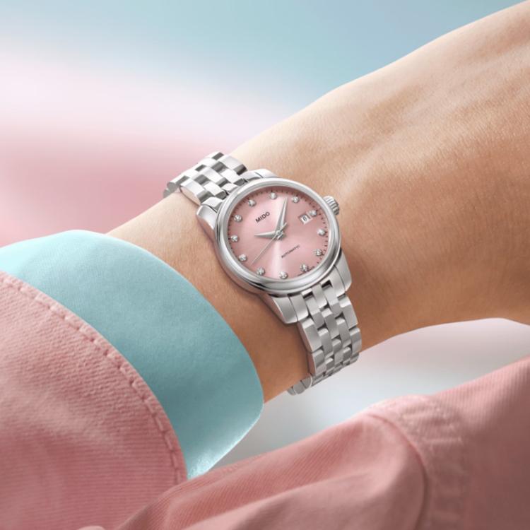 Mido Belem Celli Series Mini Womens Watch Automatic Mechanical Movement 50m Water Resistant 25mm Pink Dial Women watches M039.007.11.336.00