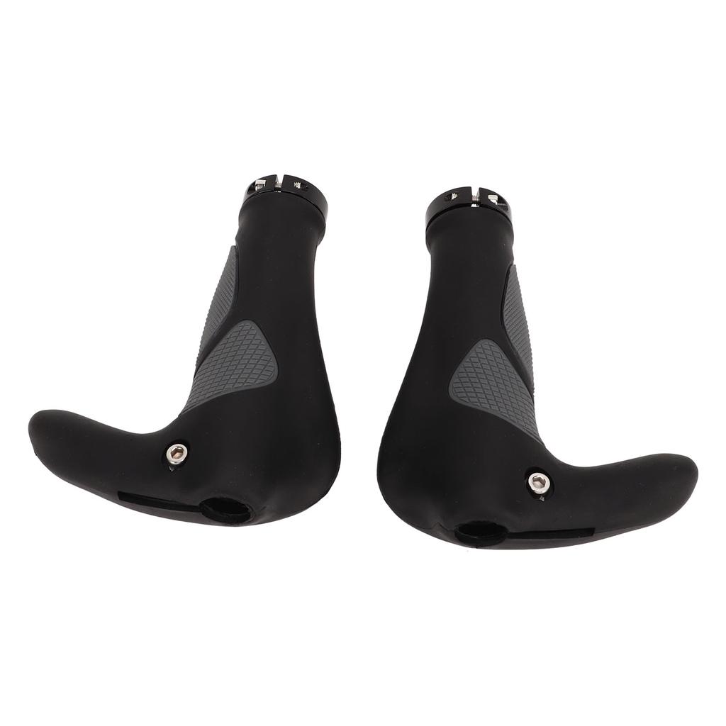 2Pcs Bike Handlebar Grips TPR Rubber Ergonomic Slip Prevention Replacement Bike Ox Horn Grips for