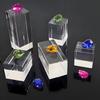 5pcs Transparent Acrylic Column Display Stand 3D Square for Dessert Cake Merchandise Cosmetics Jewelry Bases Decor Accessories