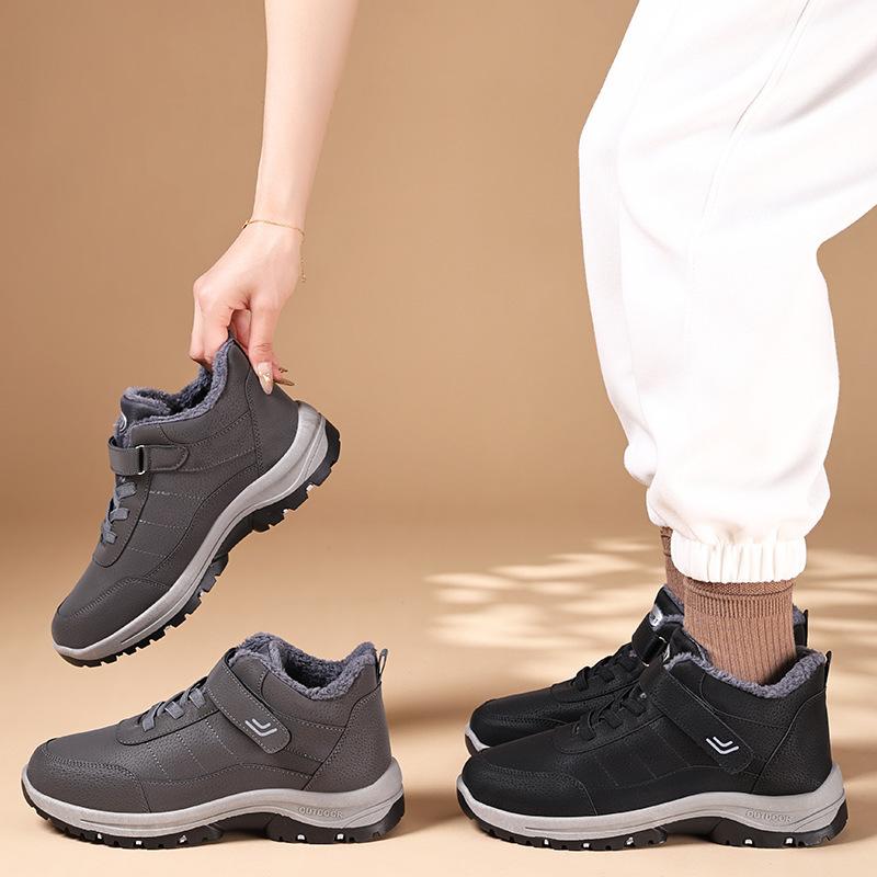 Large size cotton shoes TEMU2025 men's shoes piled thickened snow boots Velcro men's boots cold-proof and warm cotton boots