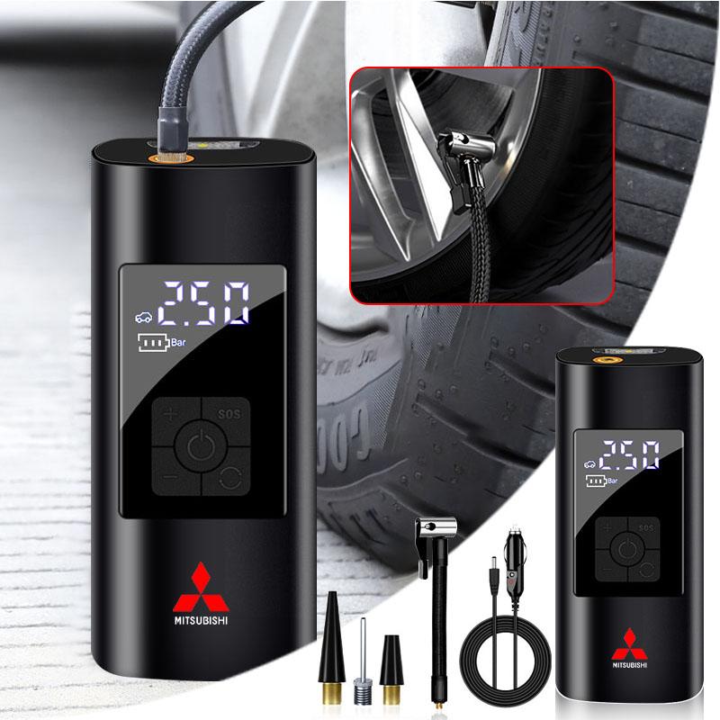 Car Tire Inflator Smart Digital Inflatable Pump Bicycle Boat Air Pump For Mitsubishi Outlander Lancer 10 9 ASX RALLIART Eclipse L200 Pajero