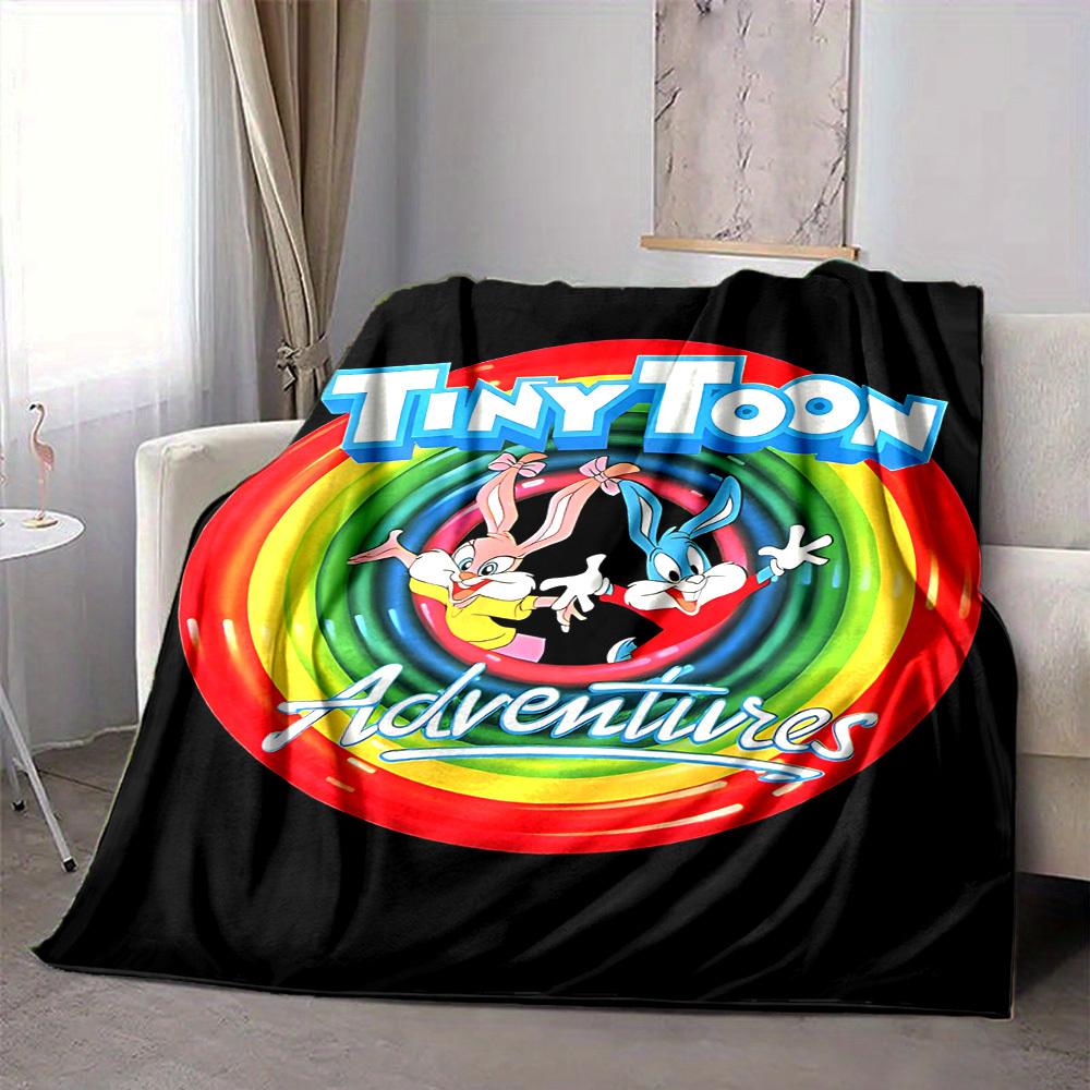 1pc TinyToon Adventures Flannel Throw Blanket - Lightweight Soft Warm All-Season Blanket for Sofa, Bed, Travel, Camping  L1029151