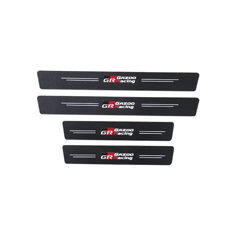 Car Door Sill Carbon Fibre Trunk Anti-scratch Sticker for Toyota GR Gazoo Sport Corolla Camry RAV4 Aqua Avensis Yaris CHR Prius