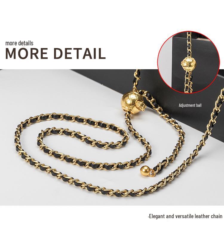 2025 Echtes Leder Damen Diamantgitter Umhängetasche - Klassische Quadratische Ketten-Schultertasche