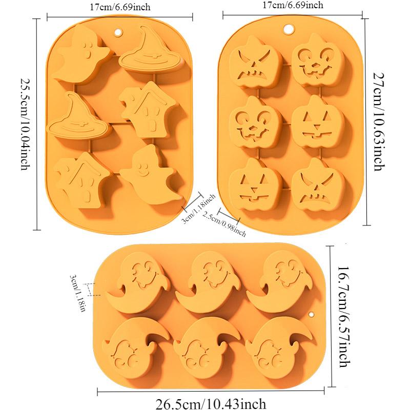3D Silicone Halloween Cake Mold Pumpkin Ghost Shape Mould for Making Cookie Candy DIY Cake Decoration Tools Baking Accessories