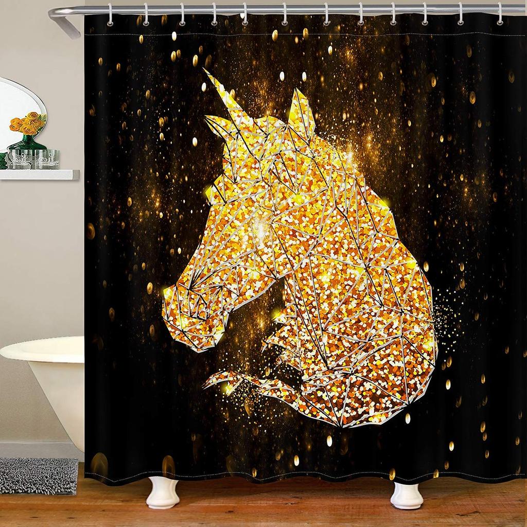 Unicorn Shower Curtain,Purple Galaxy Shower Curtains,Fantasy Starry Sky Pattern Bath Curtain for Bathroom Showers Girls Bathtub