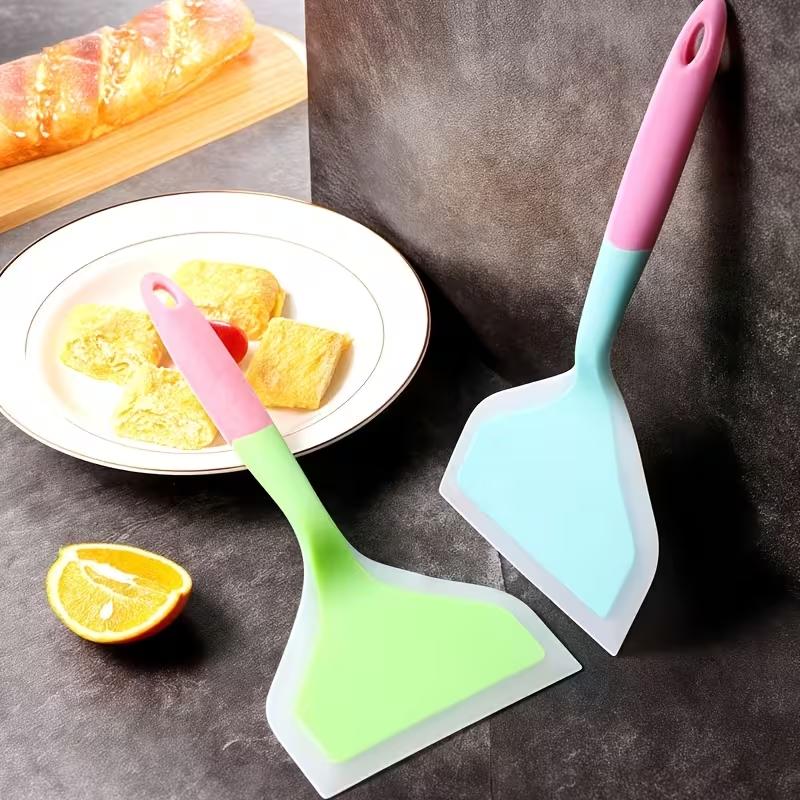 Silicone Spatula Cooking Utensils Beef Meat Egg Kitchen Scraper Wide Pizza Cooking Tools Shovel High Temperature Resistant Non-stick Spatula