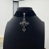 Gothic Punk Velvet Rose Cross Heart Choker Necklace - Y2K Retro Style