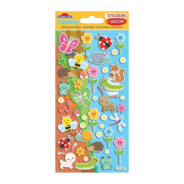 Scène À Décorer Pour Enfants - La Faune Et La Flore - Stickers Puffies