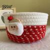 Cute Table Organizers Desktop Decorative Basket Christmas Woven Storage Cotton Rope Theme Organizer Handmade Fabric