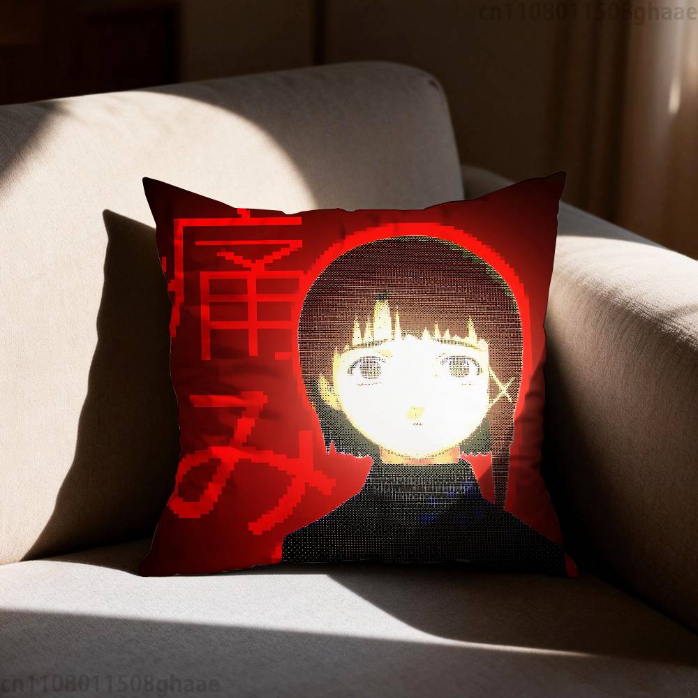 Serial Experiments Lain Pillow Case Square DoubleSided Printing Short Plush Sofa Cushion Cover Bedroom Bedside Pillow