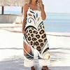 Damen Spaghettiträger Jumpsuit Moderner Abstraktes Herz Punkt Streifen Print Weite Hosen Mit Taschen