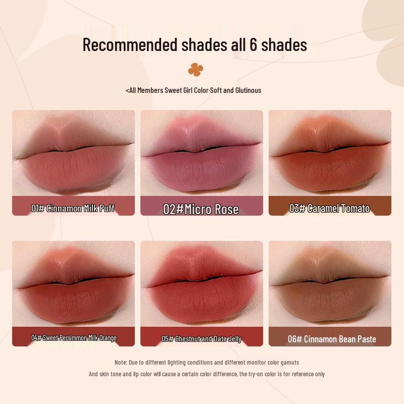 Mingxi Zhi Mousse Matte Velvet Lipstick: Long-Lasting Gloss for Autumn/Winter.