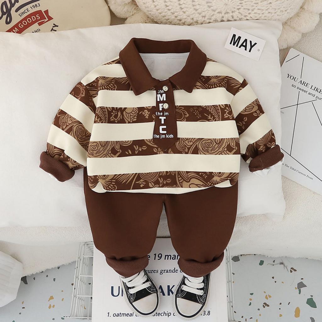 Kids Casual Long-Sleeve Set, Comfortable Daily Wear Outfits