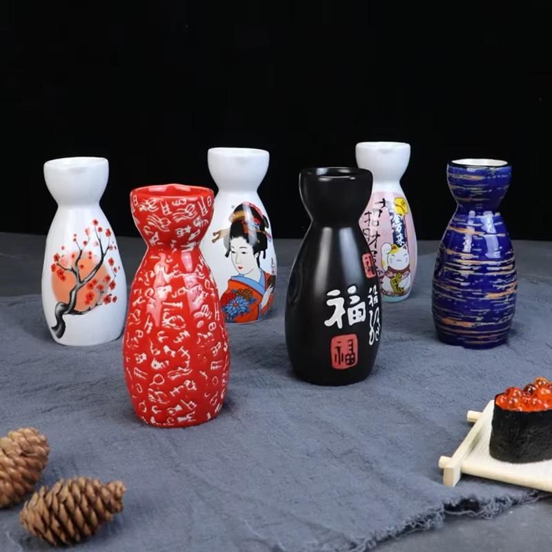 Винтажный керамический набор для саке: кувшин и чашки, японский стиль, фляги, для дома, кухни, офиса, фляга, рюмка для ликера, посуда для напитков, креативные подарки