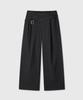 Daibeuinumeon Belted Flare Stripe Pants (Black)