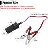 12 Inch Cigarette Lighter Extension Cord, 12V Car Battery Clamp-on Extension Charge Cable, Battery Alligator Clip to Female Cigarette Lighter Socket,