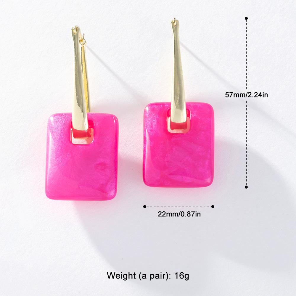 Pinkdudu 2024 New 3 Color Square Handbag Hoop Earrings Fashion Creative Acrylic  Geometric Earring for Women Jewelry PD1430