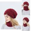 Outdoor Women Men Winter Knitted Hedging Caps Beanies Caps Millinery Hats Scarf Set