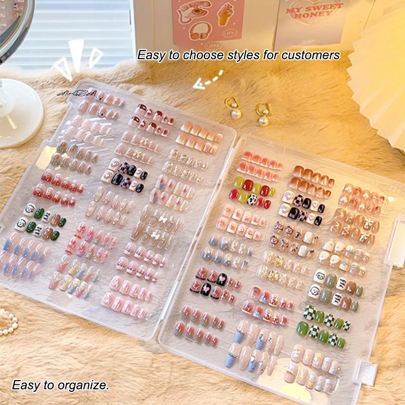 Large Capacity Fake Nail Tip Storage Box DIY Photo Prop Display Board Simple Organizer for Nail Art Accessories