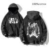 Korn Rock Band World Tour pulóverek Vintage mosott férfi pulóverek Pamut Hip Hop utcai ruházat Kapucnis pulóver Laza Y2K felsők