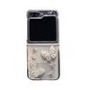 Drip Pearl Butterfly For Samsung Zflip7 Phone Case Zflod6 Folding Flap Glitter Flower Girl