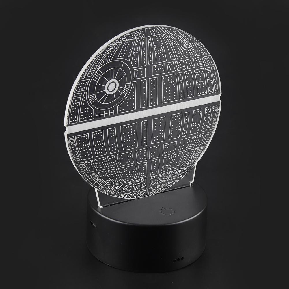 Night Light ABS Base Holder Planet Pattern Lamp Touch Switch (Black Without Remote Control)