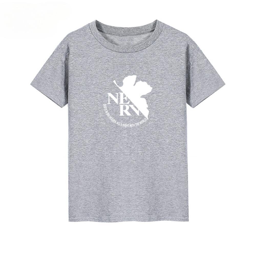 EVA New World Evangelion Ling Boli Theatre Version NERV Logo T-shirt Round Short Sleeve Men Women Fashion T-shirt