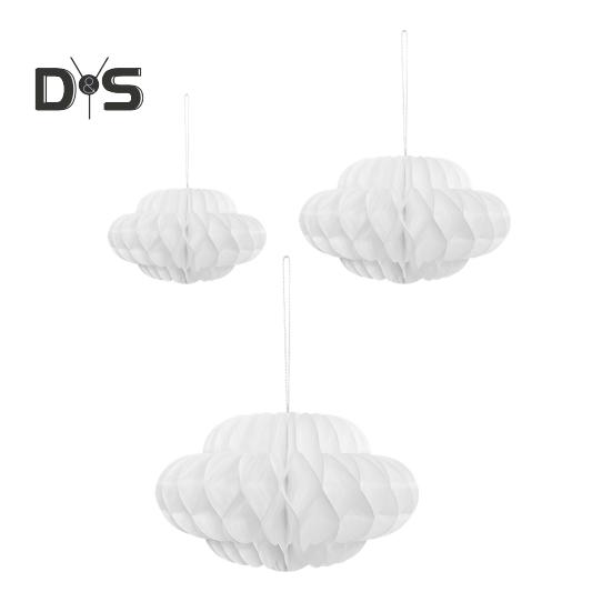 Cloud Hanging Honeycomb Decoration 3D Artificial Clouds Honeycomb Ornaments for Wedding Birthday Nursery Room Baby Shower Decor