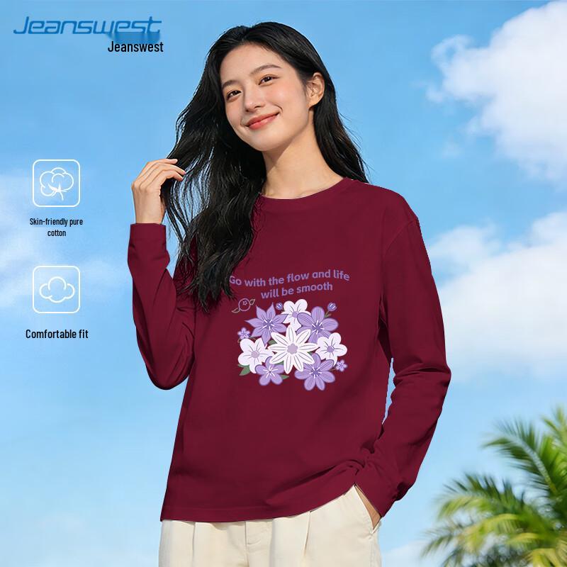 Jeanswest Women s Loose Fit Long Sleeve Pure Cotton Floral T-Shirt L