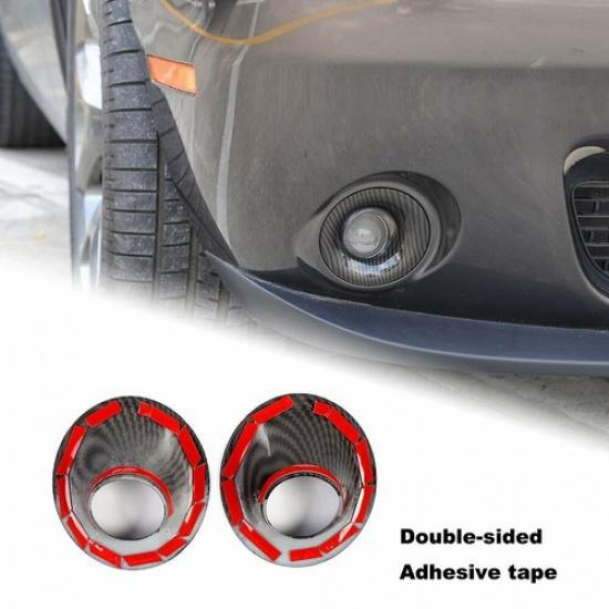 2x Carbon Fiber Front Fog Light Covers Lamp Trim for Dodge Challenger 2015-