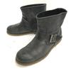 Spain Nacer De Pie Leather Short Engineer Boots Approx.23.5 Women 37 Charcoal(USED)