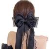 2025 Spring/Summer High-End Jasmine White Gauze Bow Hair Clip for Women