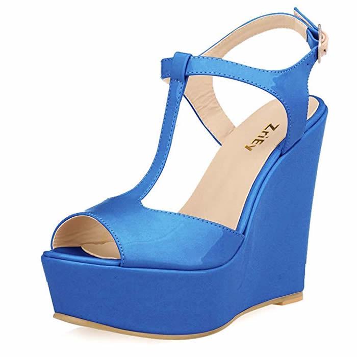 Fashion Women's Open Toe Sandals High Wedge Sexy Club Heel Shoes Dress Shoes Wedding Shoes