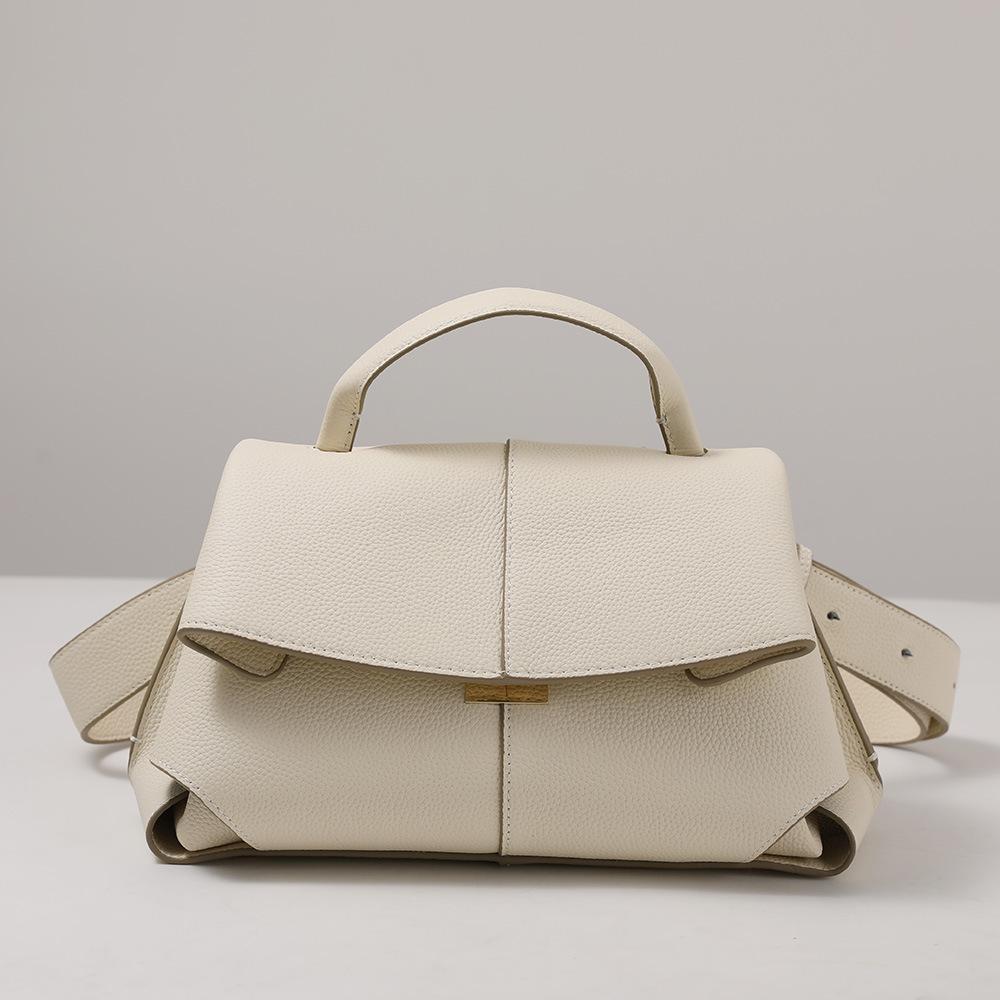 2025 New First-layer Cowhide Niche Design Women's Handbag Genuine Leather Cross-border Explosion Single Shoulder Oblique Span Bag