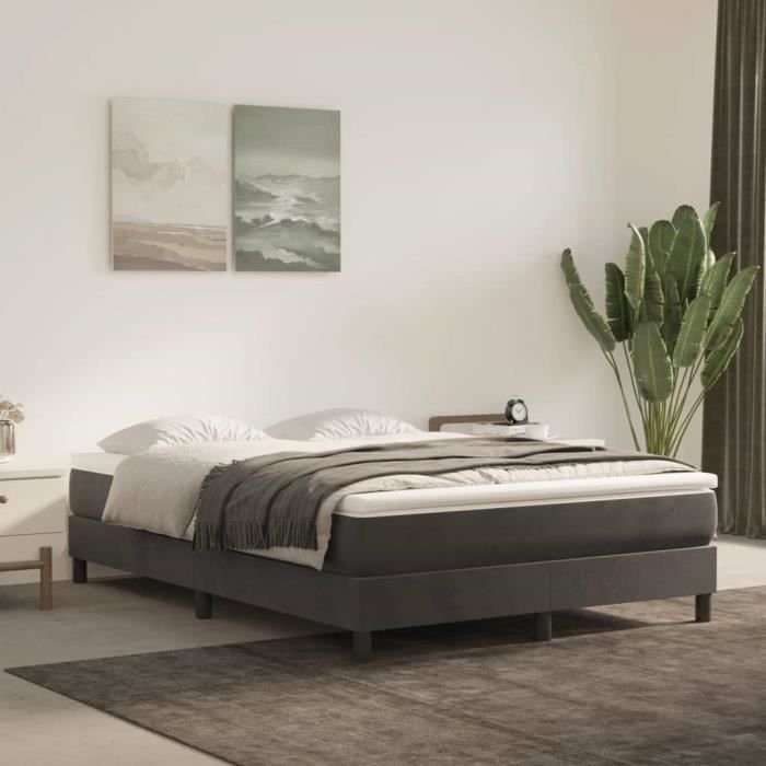 347789 vidaXL Pocket Spring Bed Mattress Dark Grey 140x190 Cm Thickness 20 Cm