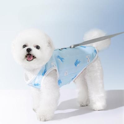 Hippie Dog Verão Respirável Cachorro Coleira Estampada Completa Colete Fresco Roupas Frescas Pet Resfriamento Resistente ao Calor Coleira Roupas para Cachorro