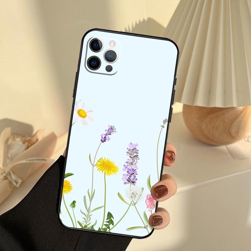 Lavender Purple Flowers Case For iPhone 11 12 13 14 15 16 Pro Max Cover For iPhone 13 12 Mini XR X XS Max Plus