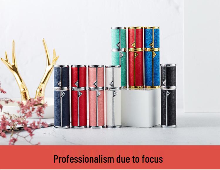 Luxury Leather 5ml Bottom-Fill Perfume Travel Spray Bottle - TSA Approved, Portable Gift.