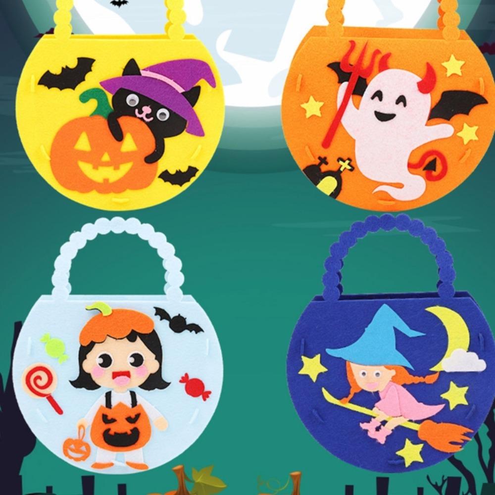 Handmade Materials Halloween Candy Bag Crafts Gift Basket Trick or Treat Felt Bag  Kids