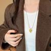 Korean ins silver pine cone long pull necklace retro light luxury niche sweater chain