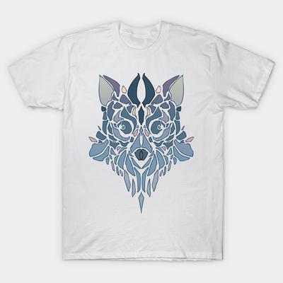 T-Shirt Damen Wolfsgesicht Harajuku Print Kawaii T-Shirt Sommer Kurzarm Damen T-Shirt Top Tee
