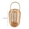 1pc Rattan Woven Floor Wind Lamp Desktop Candle Holder Handmade Natural Zen Style Tea Room Ornament Indoor Home Household Decor