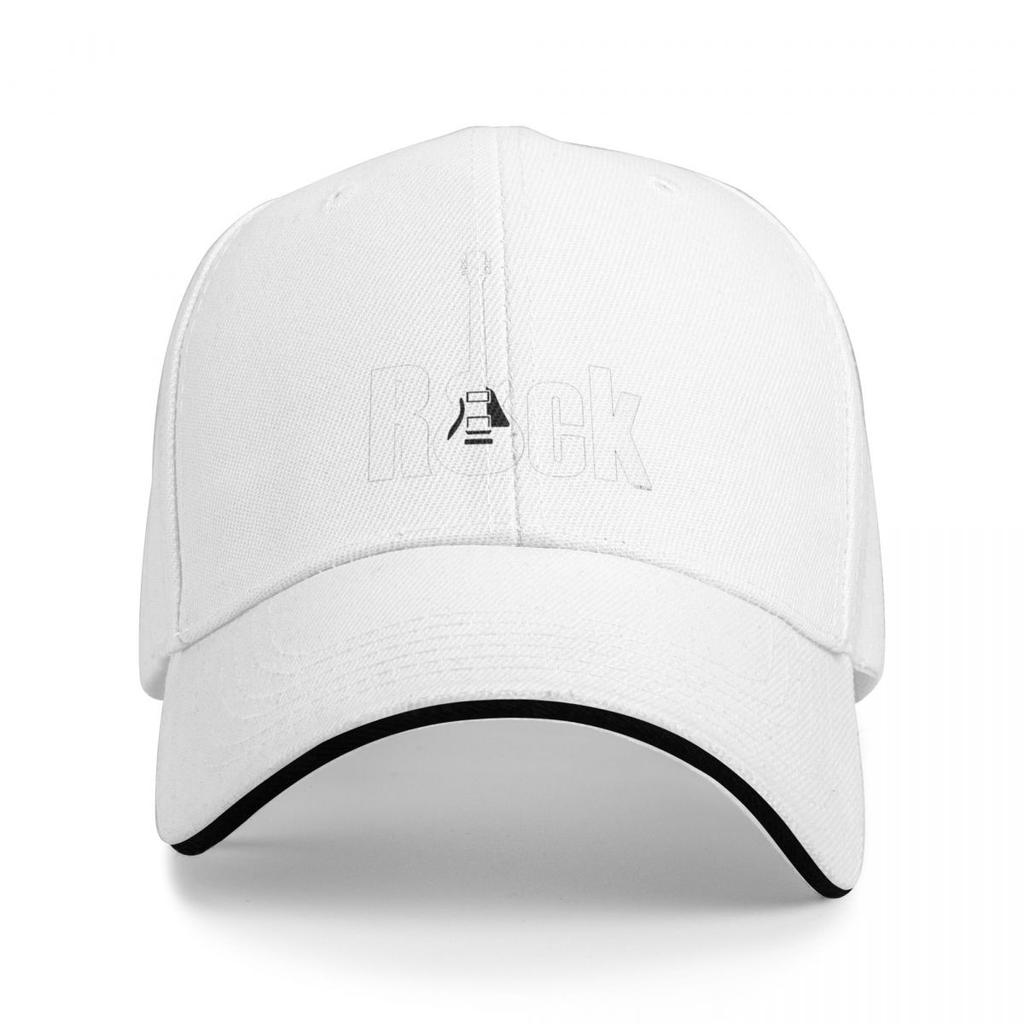 Rock Logo With Guitar Baseball Caps Snapback Baseball Hats Breathable Casual Casquette Outdoor Unisex
