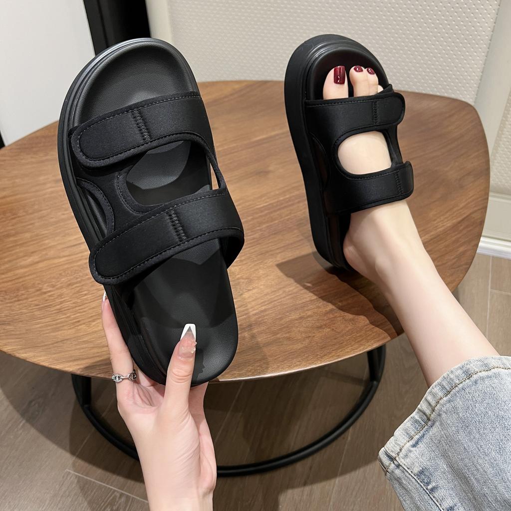 Fashion Thick-bottomed Cool Slippers for Women To Wear Summer New Leisure Sports Word Velcro Beach Slippers for Women