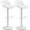 Bar Stools, Set of 2, Swivel Seat, Adjustable Height, 43 X 45 X 100 Cm, White
