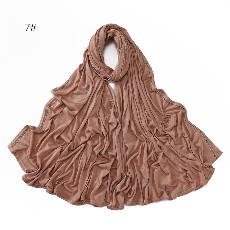 Oval Necklace Chain Cotton Modal Jersey Hijab Shawls Lady High Quality Wrap Beach Summer Bufandas Ramadan Muslim Sjaal 170*70Cm