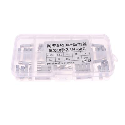 100Pcs Ceramic Fuse Cartridge 5Mm X 20Mm Slow Blow T 0.25A 0.5A 1A 2A 3A 5A 8A 10A 15A 20A 250V Ceramic Fuse