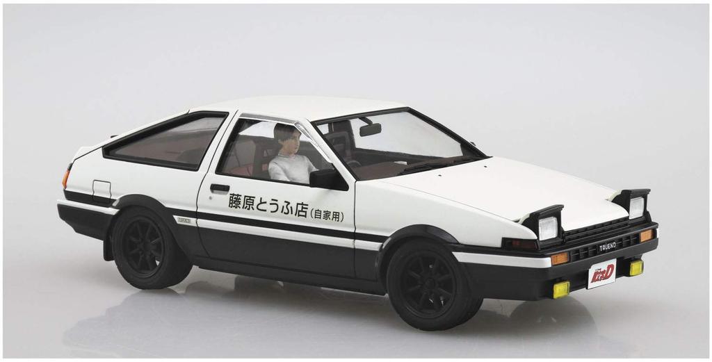 Aoshima Bunka Kyozai Initial D Serie 14 Takumi Fujiwara AE86 Trueno mit Fahrerfigur Plastikmodell (AOSHIMA) 1/24 Nr.
