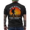 Tricou Grafic pentru Bărbați - Metal Detecting is My Relax - Negru Casual cu Mânecă Scurtă, cu Siluetă de Vânătoare de Comori și Design Apus, Croială Largă Rotund